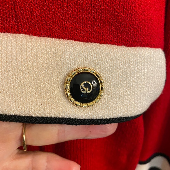 ST JOHN COLLECTION item incl the MARIE GRAY,red knit swsize 12 (Vtg) - Picture 12 of 13